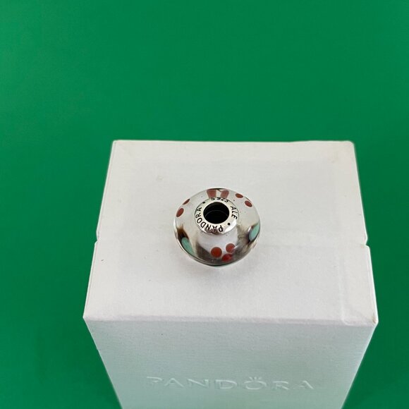 PANDORA Christmas Holly Glass Murano Charm - Picture 3 of 5